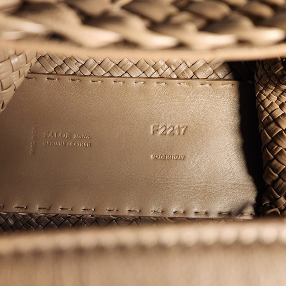 FALOR ITALY Hand Woven Genuine Leather Large Soft Tote Satchel Handbag F2217 - Picture 15 of 16